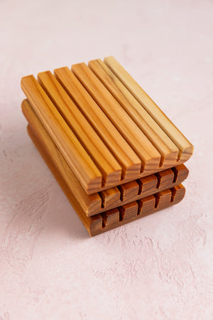 Cedar soap dish