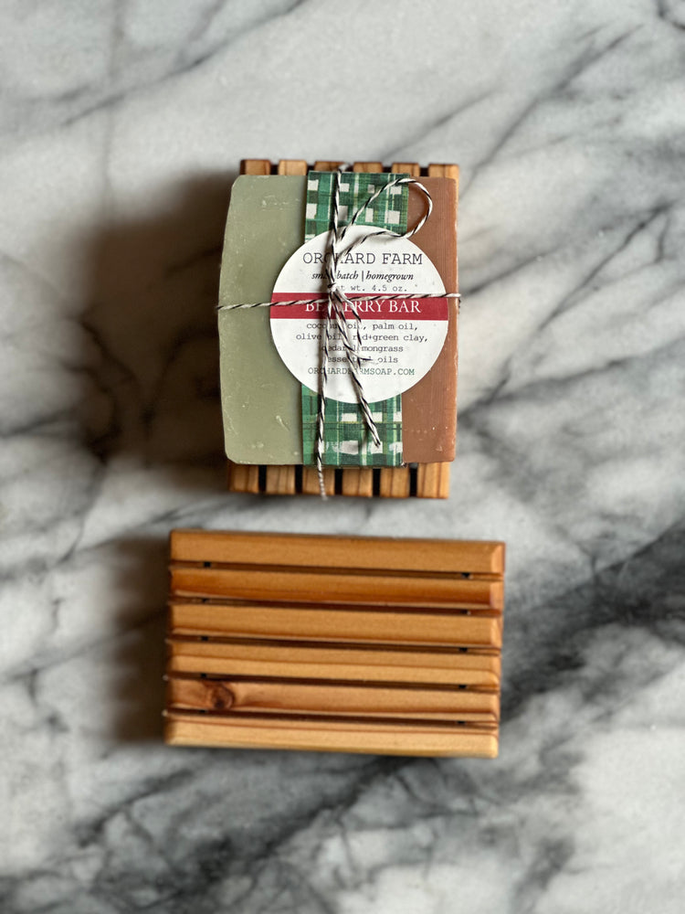 Cedar soap dish