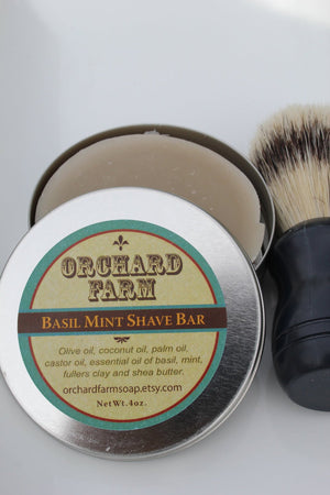 Basil Mint Shaving Soap// Natural Shave// Mens Shave Soap