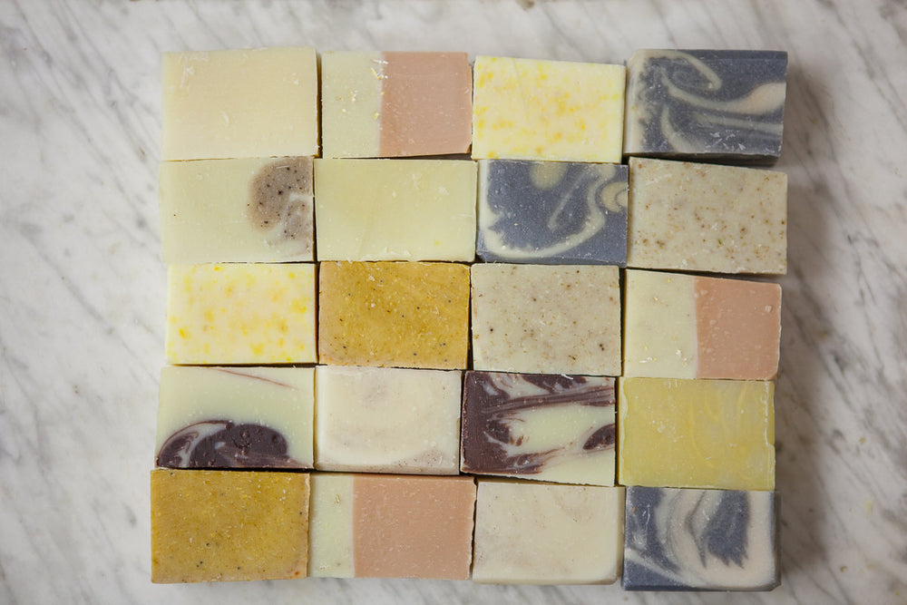 Soap Sampler Bag// Nine Sample Soaps// Natural Guest Bars