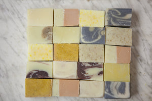 Soap Sampler Bag// Nine Sample Soaps// Natural Guest Bars